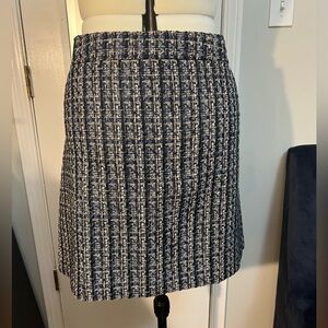 J. Crew Navy and White Tweed Pencil Skirt
